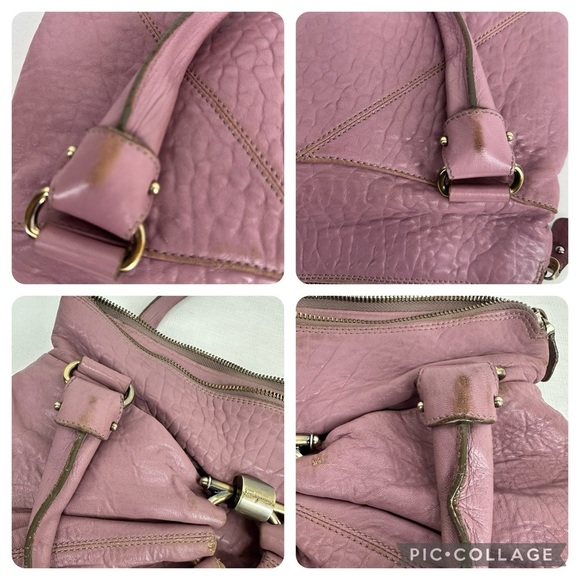 Salvatore Ferragamo Gancini Mauve Purple Leather Shoulder Bag BW-21 B105 READ - Picture 14 of 16